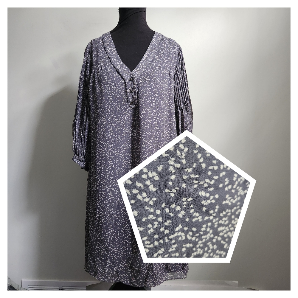 Club Monaco Gray and White Patterned Dress